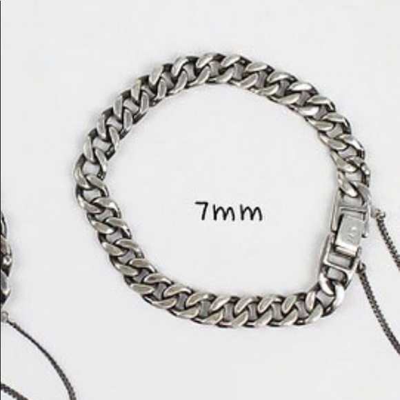 New 925 sterling silver chain bracelet set - Picture 2 of 6